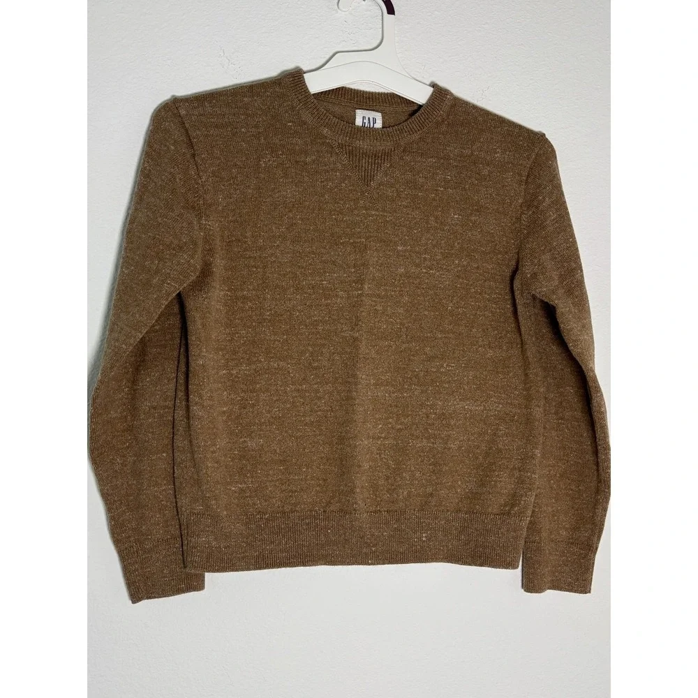 Gap Sweater Unisex Kids XL Brown Tight Knit Crew Neck Cozy Warm Outdoor‎ Winter